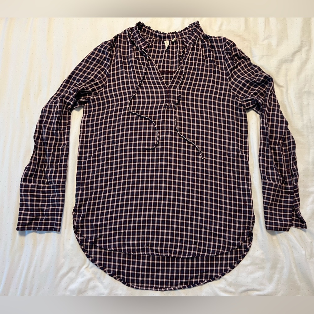 Cute Maroon & Blue Flannel